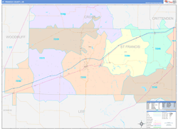 St. Francis County, AR Wall Map Color Cast Style 2024